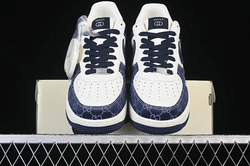 All categories Nk Air Force 1 Air Force series Nk Air Force 1 Low Air Force low-top Nike Air Force 1'07 Low Gucci joint navy blue denim Air Force 1 low-top casual sneakers SC0601-568